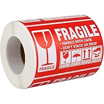 アメリカ　割引ロールシール Amazon.co.jp: Hybsk fragile シール 300枚 this side up われ
